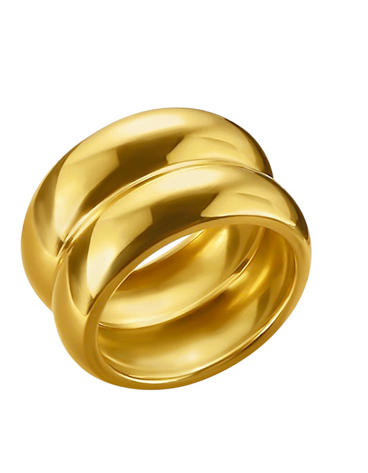 Women's Gold Ring | Double Round Gold Ring | Magnomia